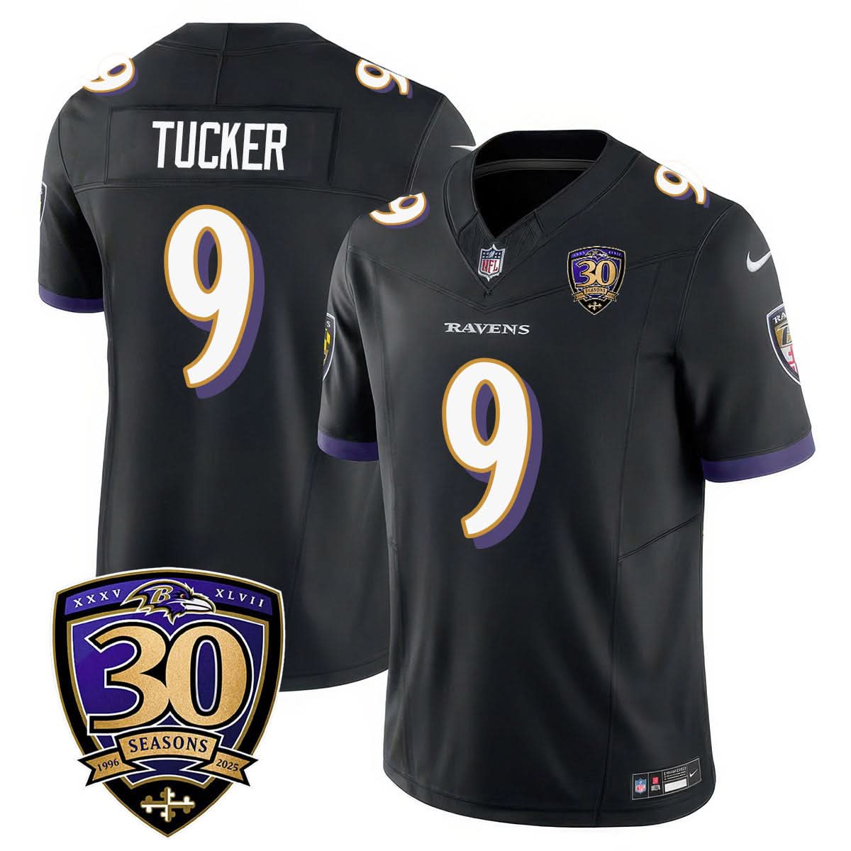 Men's Baltimore Ravens Limited 30th Season Jersey - All Stitched