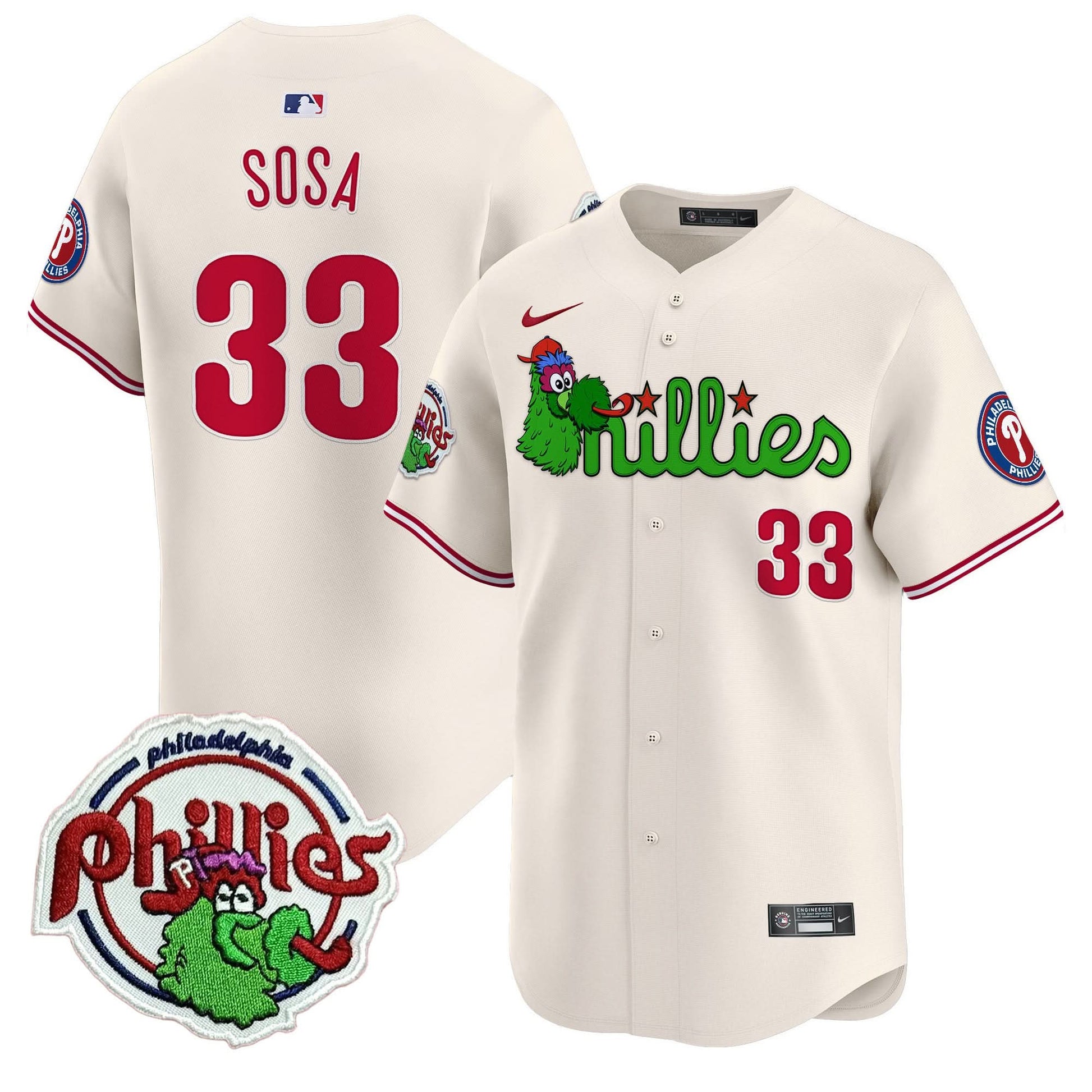 Men's Phillies Phanatic Patch Vapor Premier Limited Jersey V3 - All Stitched