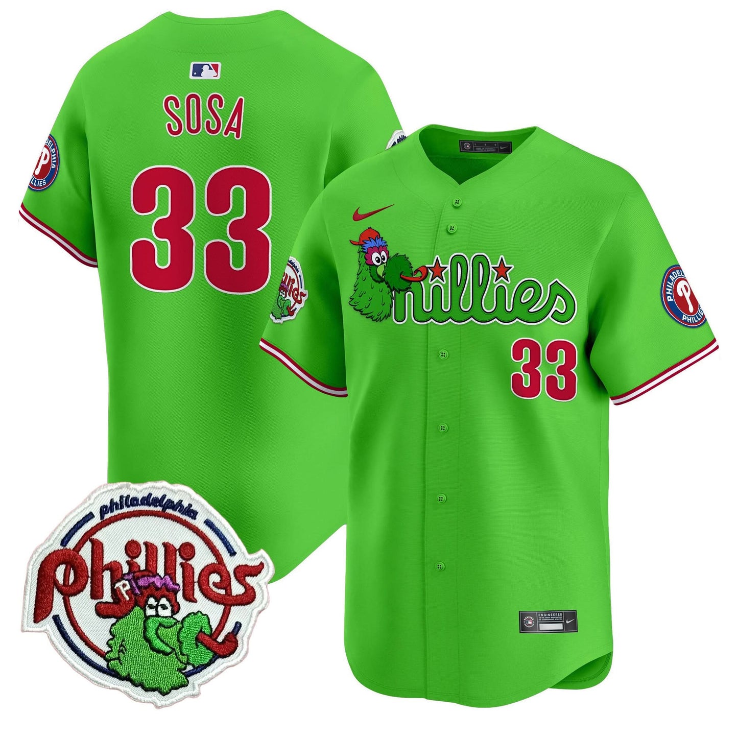 Men's Phillies Phanatic Patch Vapor Premier Limited Jersey V3 - All Stitched