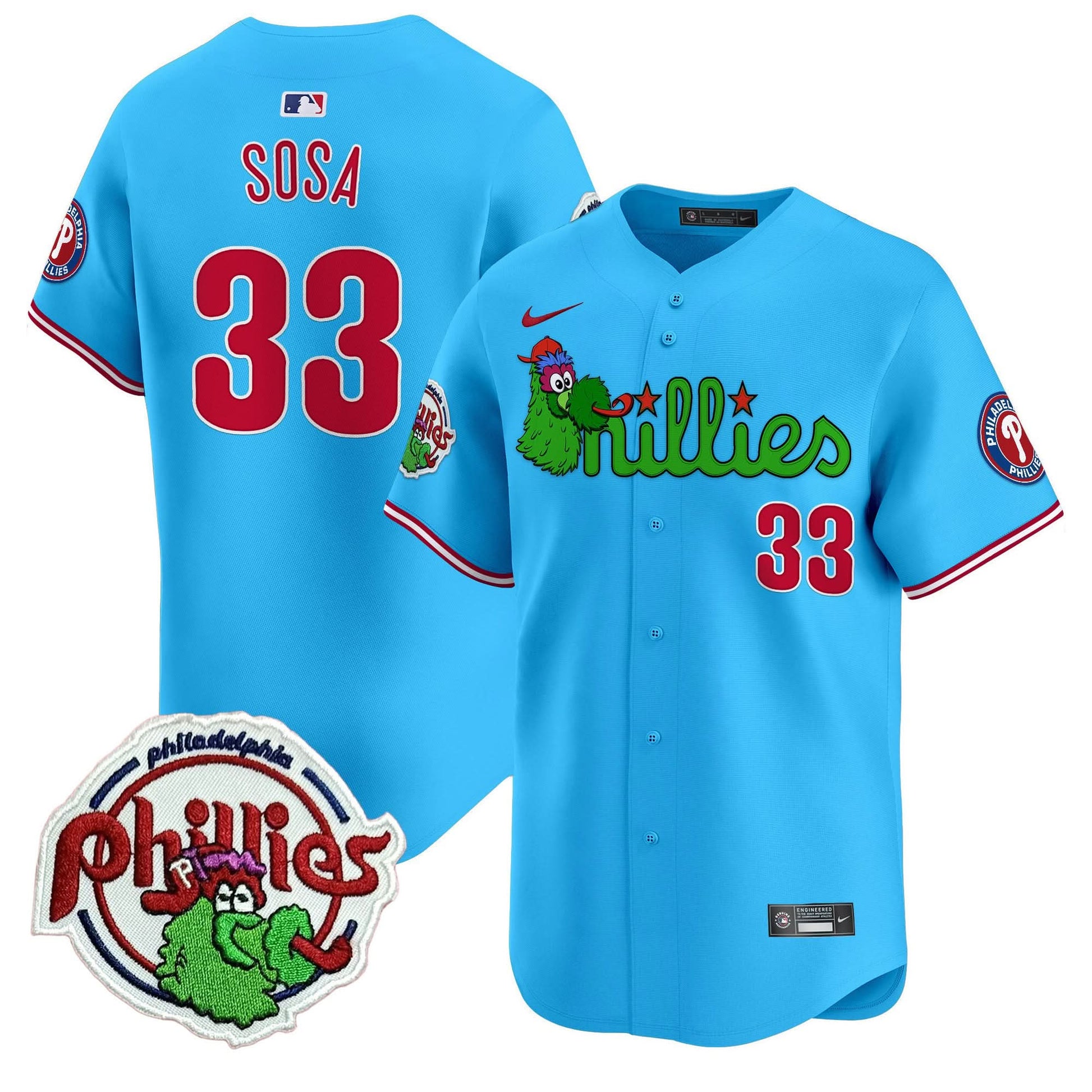 Men's Phillies Phanatic Patch Vapor Premier Limited Jersey V3 - All Stitched