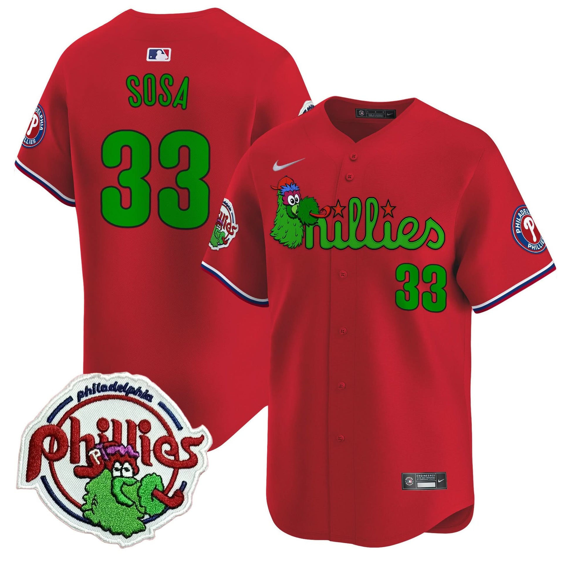 Men's Phillies Phanatic Patch Vapor Premier Limited Jersey V3 - All Stitched