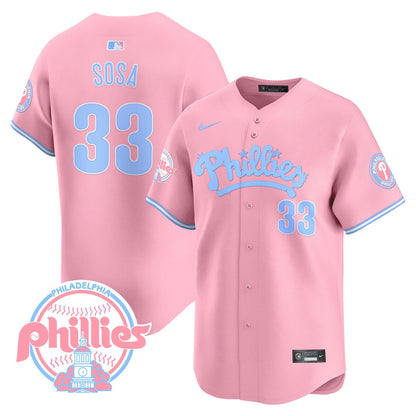 Men's Phillies Bubblegum Pink Vapor Premier Limited Jersey - All Stitched