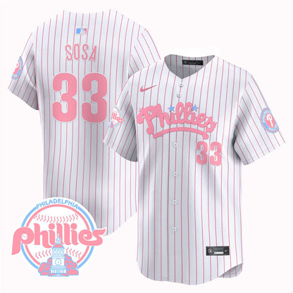 Men's Phillies Bubblegum Pink Vapor Premier Limited Jersey - All Stitched