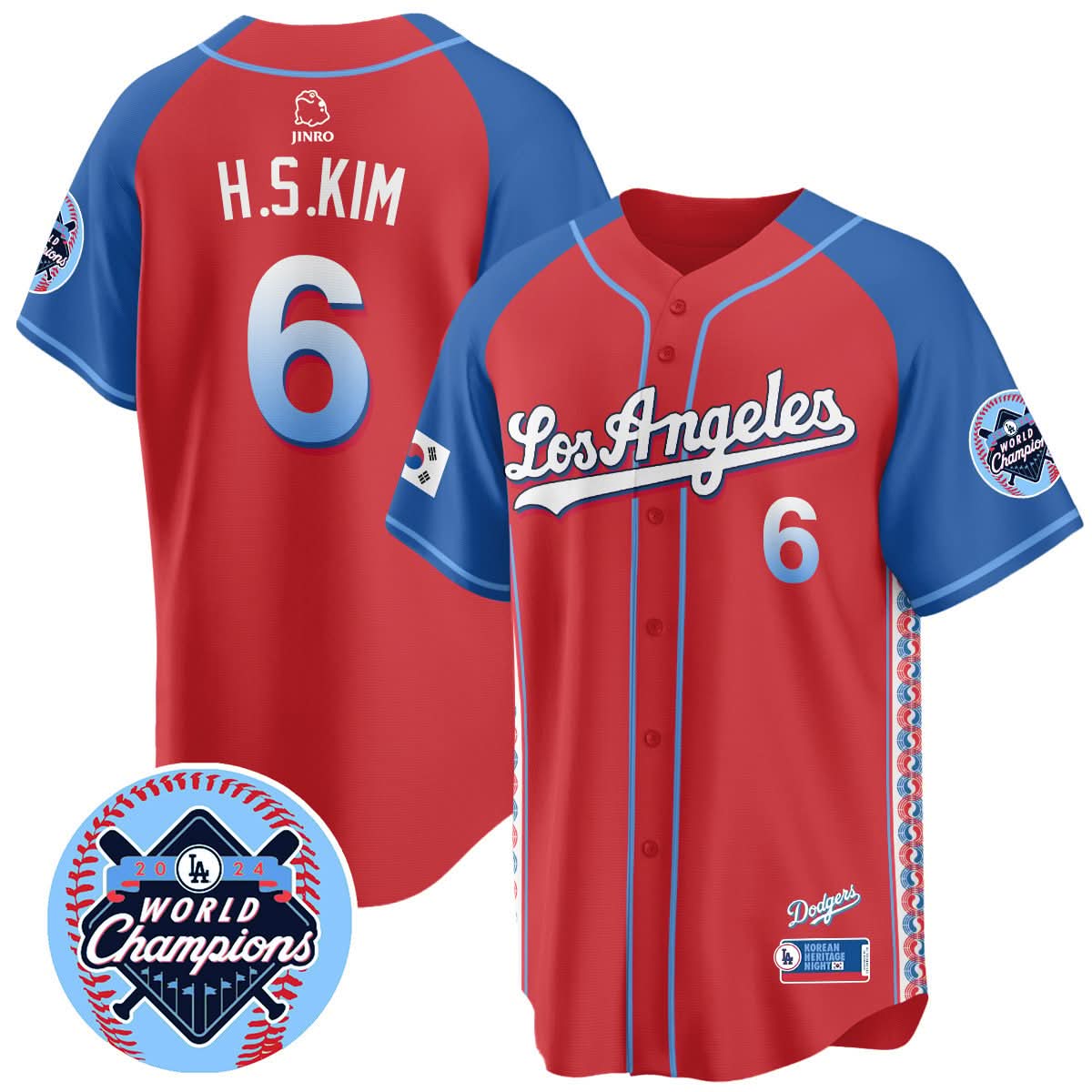 Men's Los Angeles Dodgers Korean Heritage Night Jersey - All Stitched
