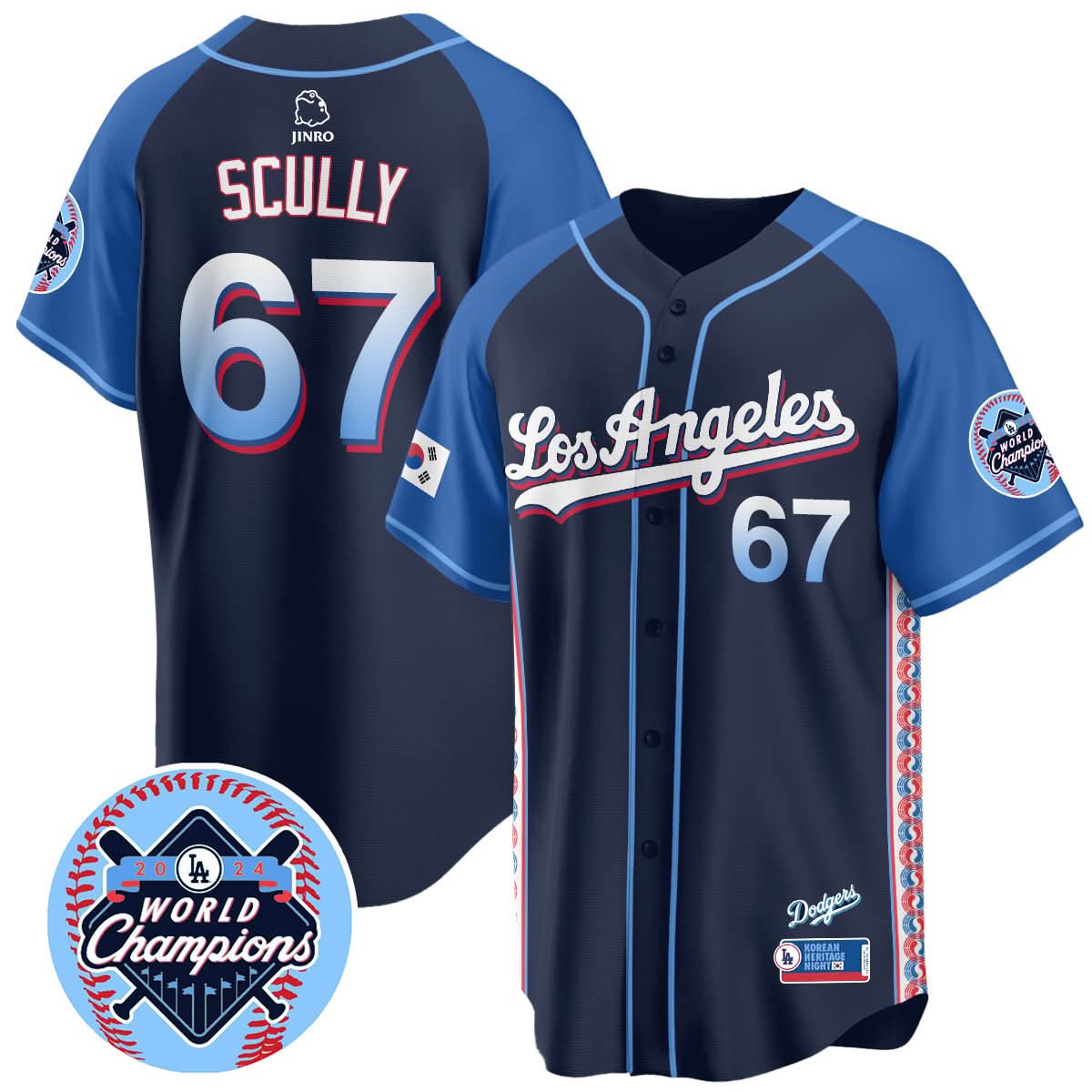 Los Angeles Dodgers Korean Heritage Night Jersey - All Stitched