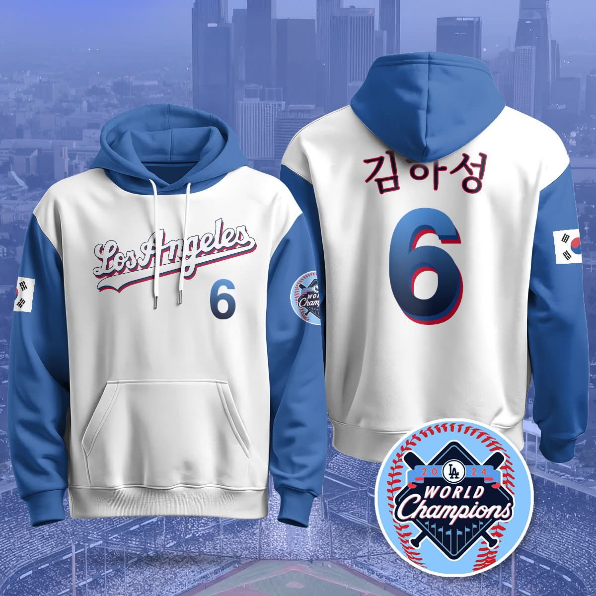 Los Angeles Dodgers Korean Heritage Night Hoodie - All Stitched