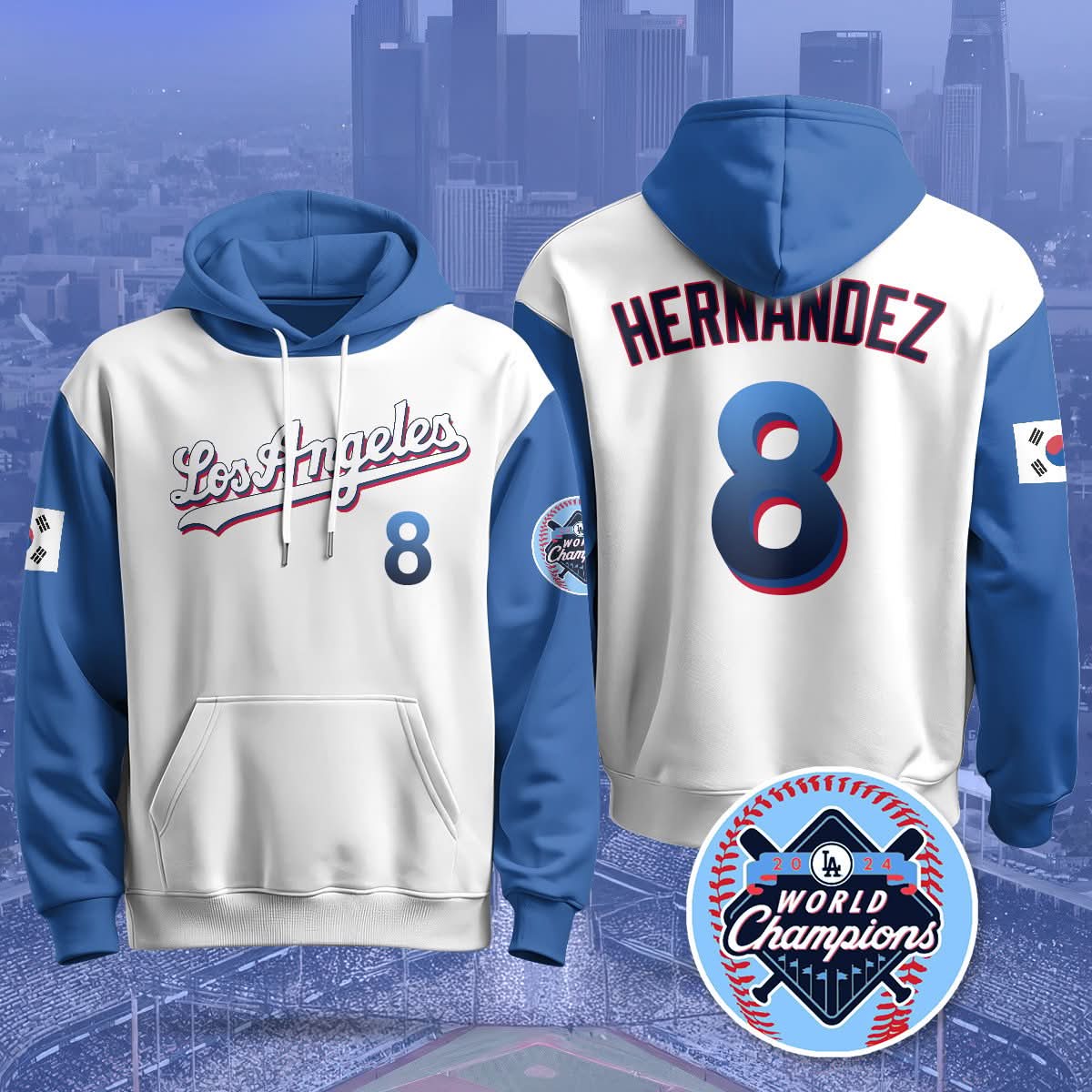 Los Angeles Dodgers Korean Heritage Night Hoodie - All Stitched