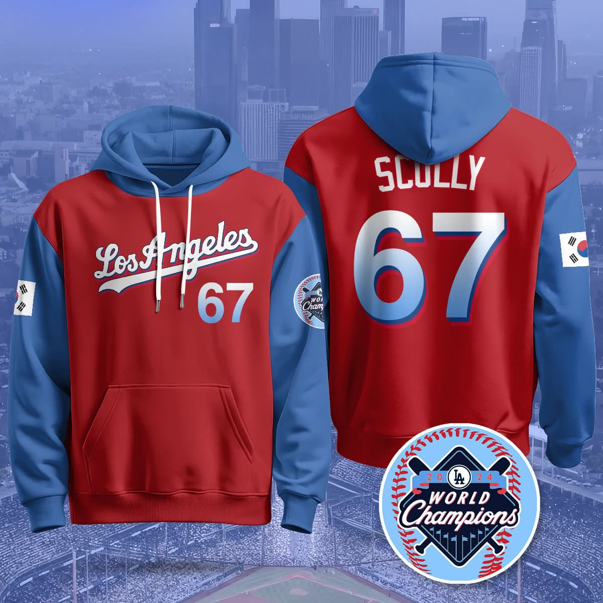 Los Angeles Dodgers Korean Heritage Night Hoodie - All Stitched