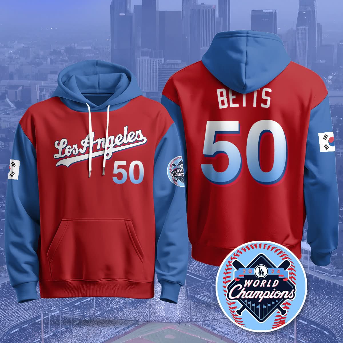 Los Angeles Dodgers Korean Heritage Night Hoodie - All Stitched