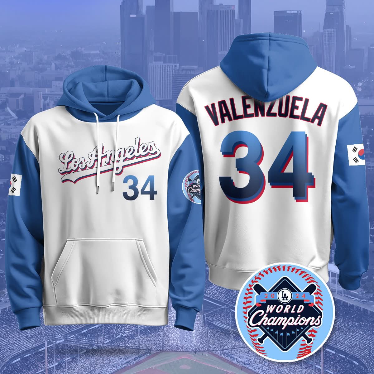 Los Angeles Dodgers Korean Heritage Night Hoodie - All Stitched