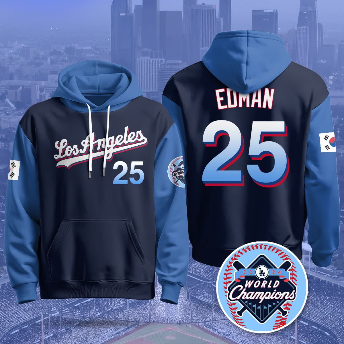 Los Angeles Dodgers Korean Heritage Night Hoodie - All Stitched