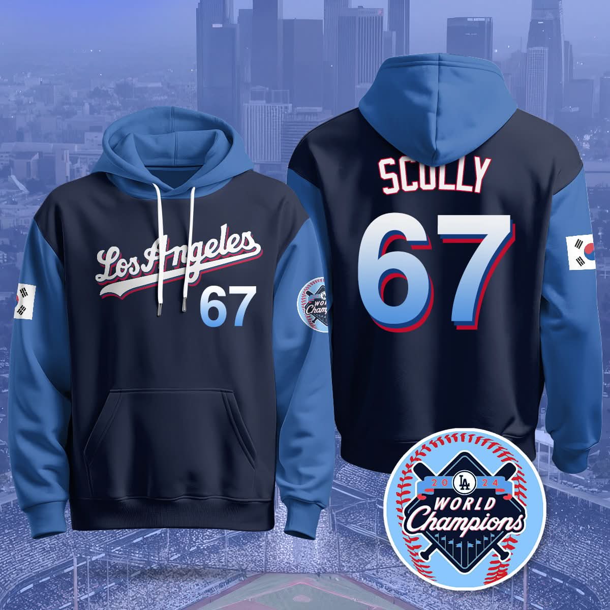 Los Angeles Dodgers Korean Heritage Night Hoodie - All Stitched