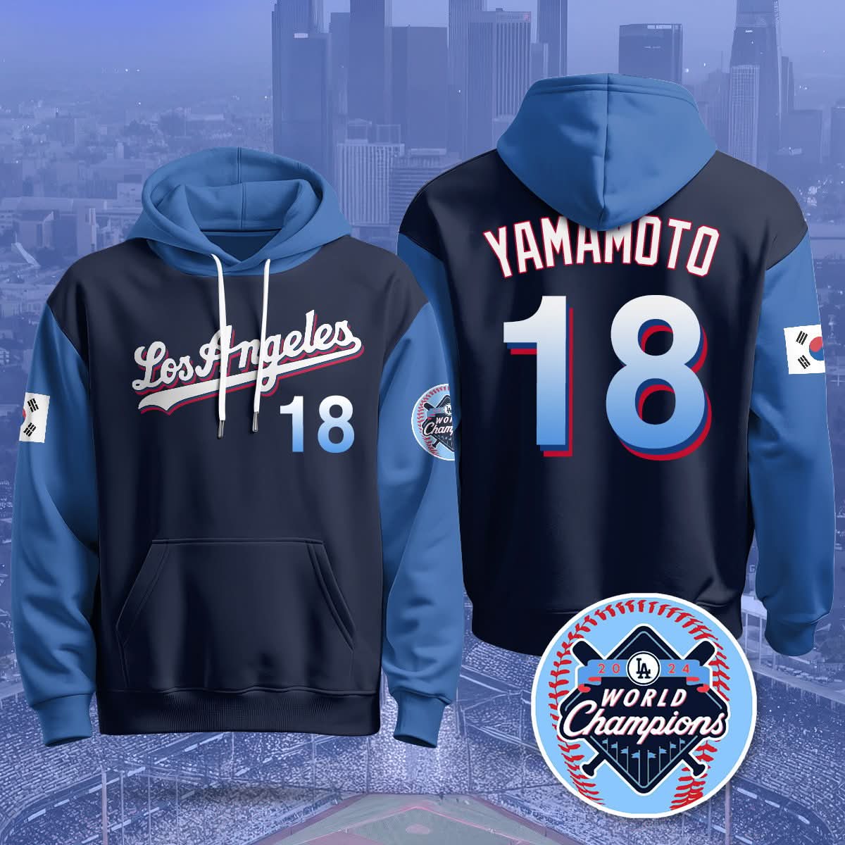 Los Angeles Dodgers Korean Heritage Night Hoodie - All Stitched