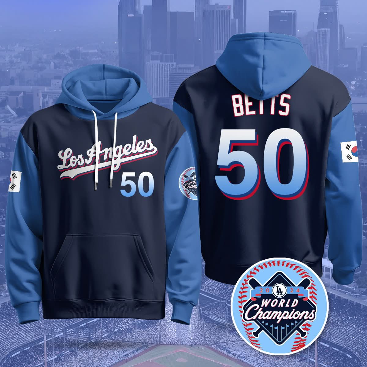 Los Angeles Dodgers Korean Heritage Night Hoodie - All Stitched