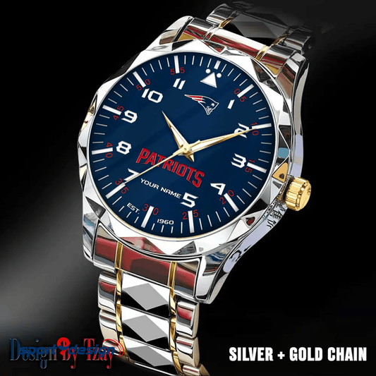 New England Patriots Luxury Diamond Men Watch Trending 2025