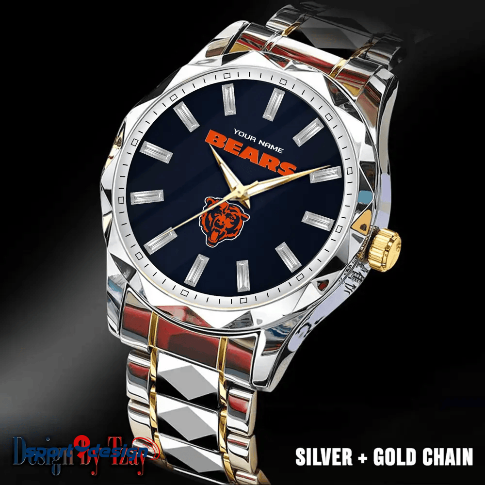 Chicago Bears Luxury Diamond Men Watch Trending 2025