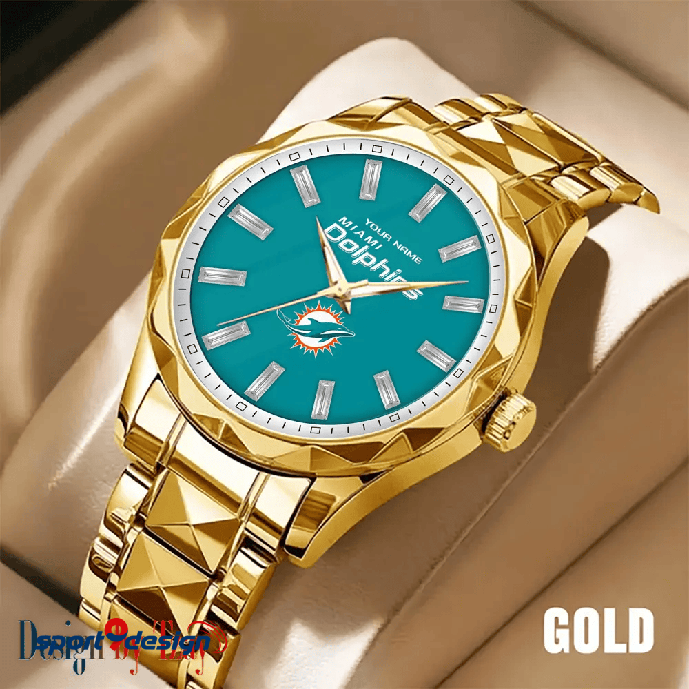 Miami Dolphins Luxury Diamond Men Watch Trending 2025