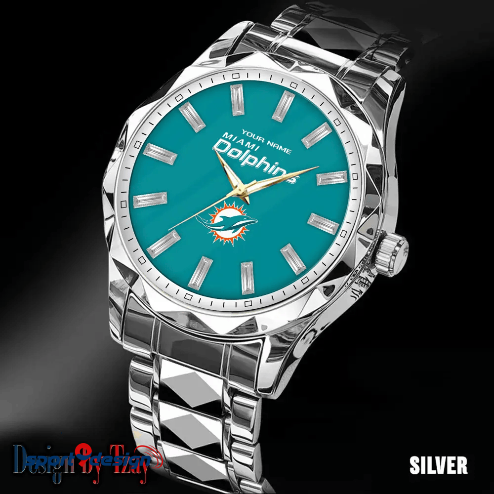 Miami Dolphins Luxury Diamond Men Watch Trending 2025