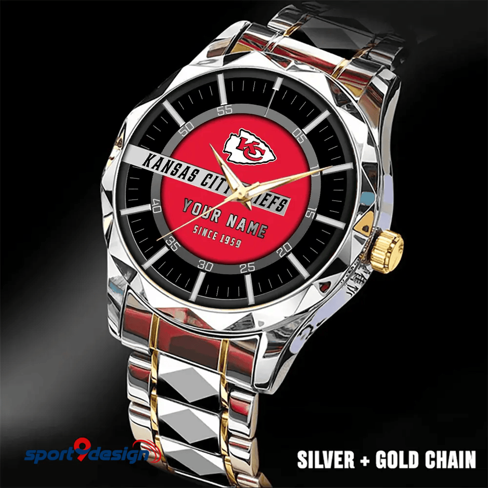 Kansas City Chiefs Luxury Diamond Men Watch Trending 2025