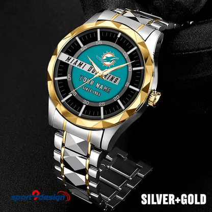 Miami Dolphins Luxury Diamond Men Watch Trending 2025