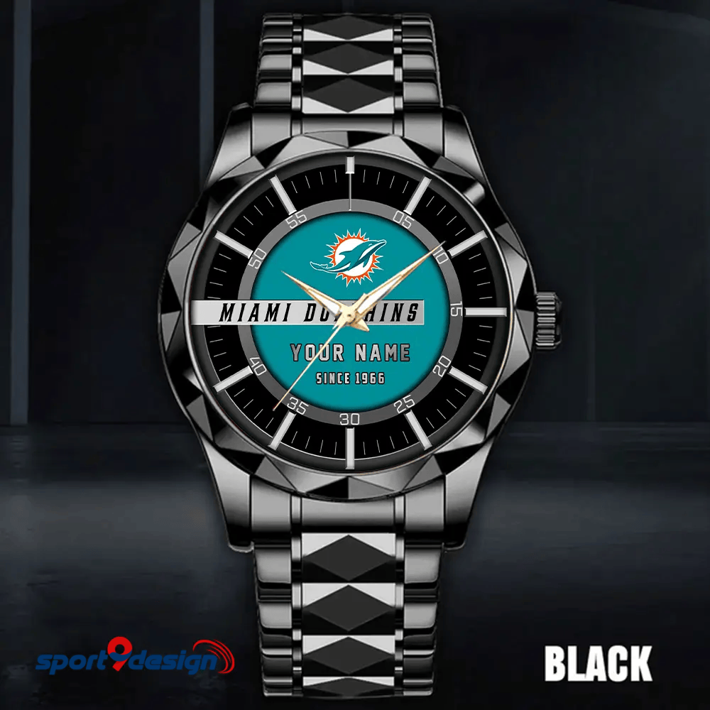 Miami Dolphins Luxury Diamond Men Watch Trending 2025