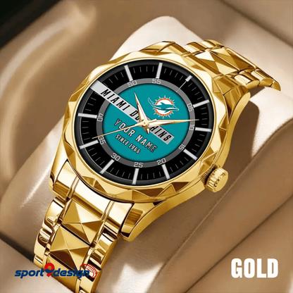 Miami Dolphins Luxury Diamond Men Watch Trending 2025
