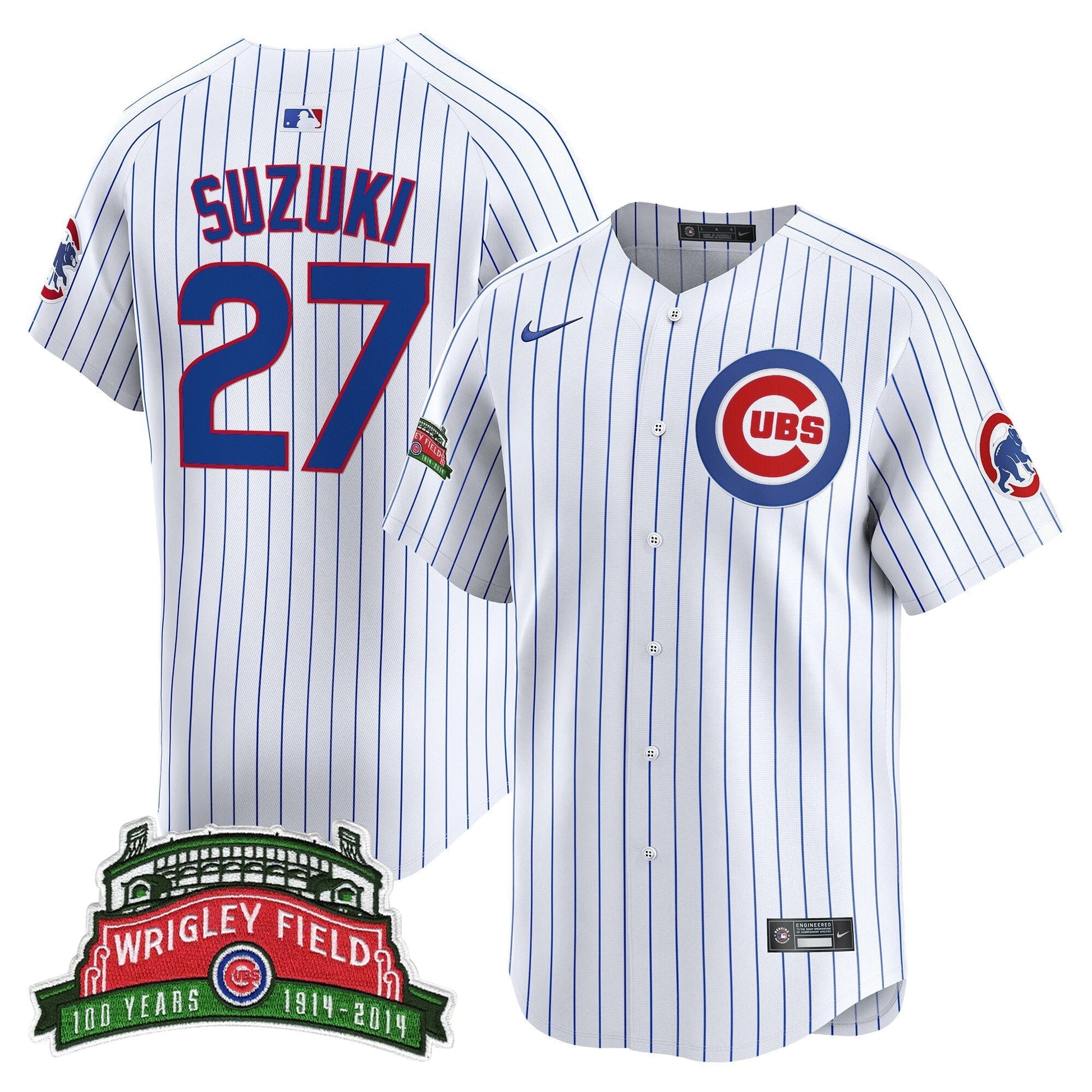 Men's Chicago Cubs Wrigley Field Style Vapor Premier Limited Jersey - All Stitched