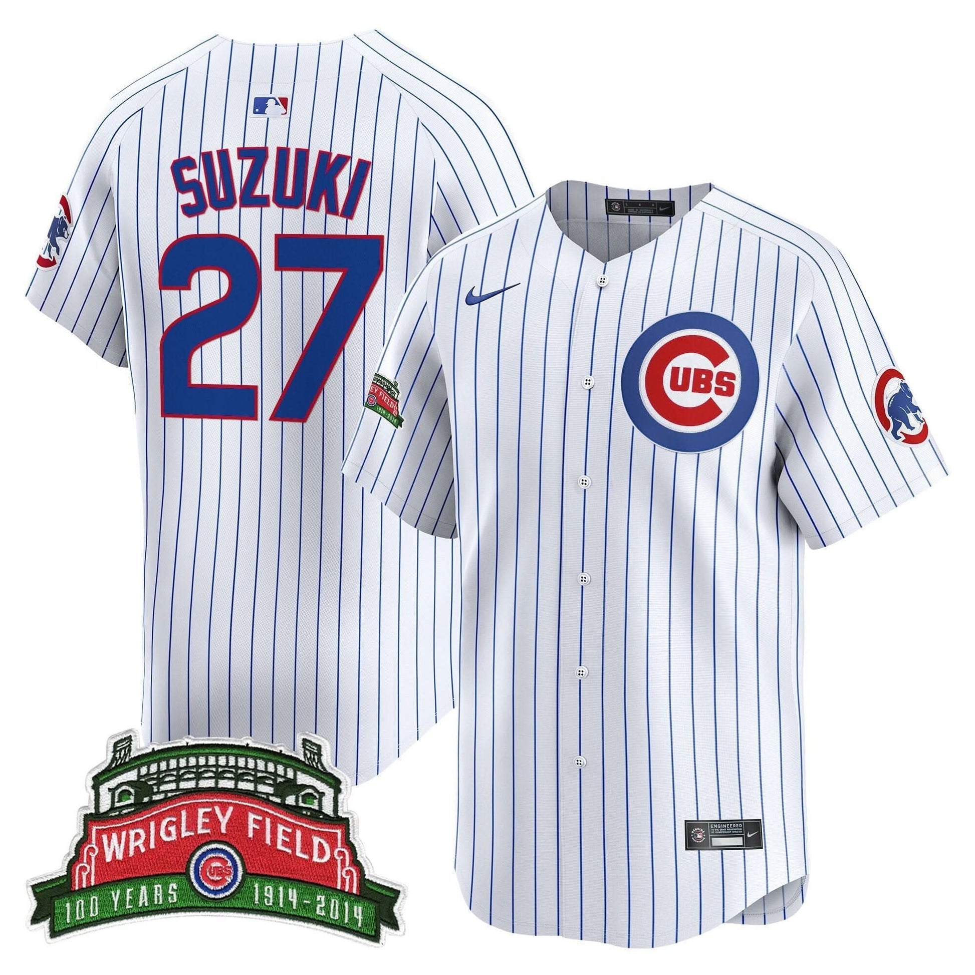Men's Chicago Cubs Wrigley Field Style Vapor Premier Limited Jersey - All Stitched