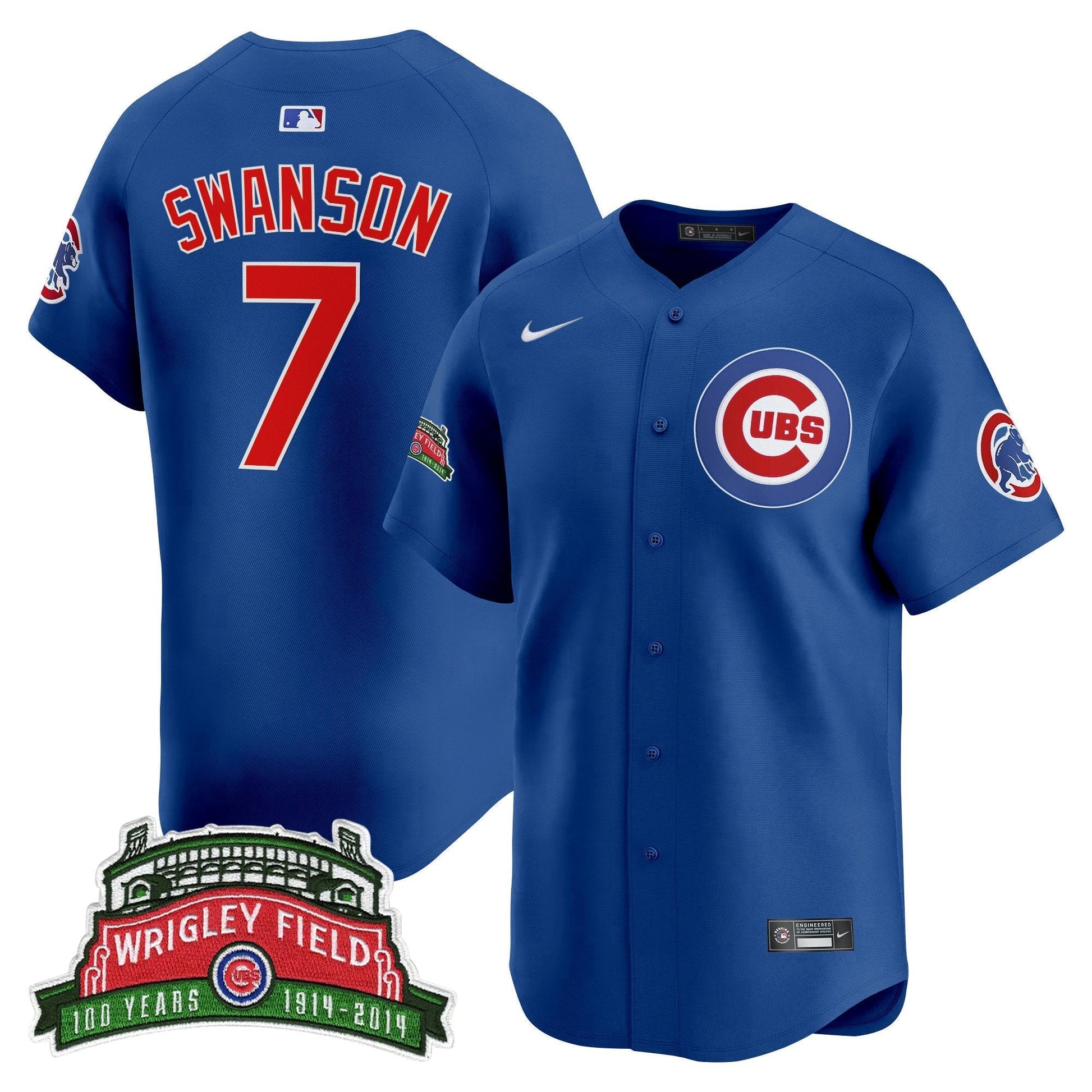 Men's Chicago Cubs Wrigley Field Style Vapor Premier Limited Jersey - All Stitched