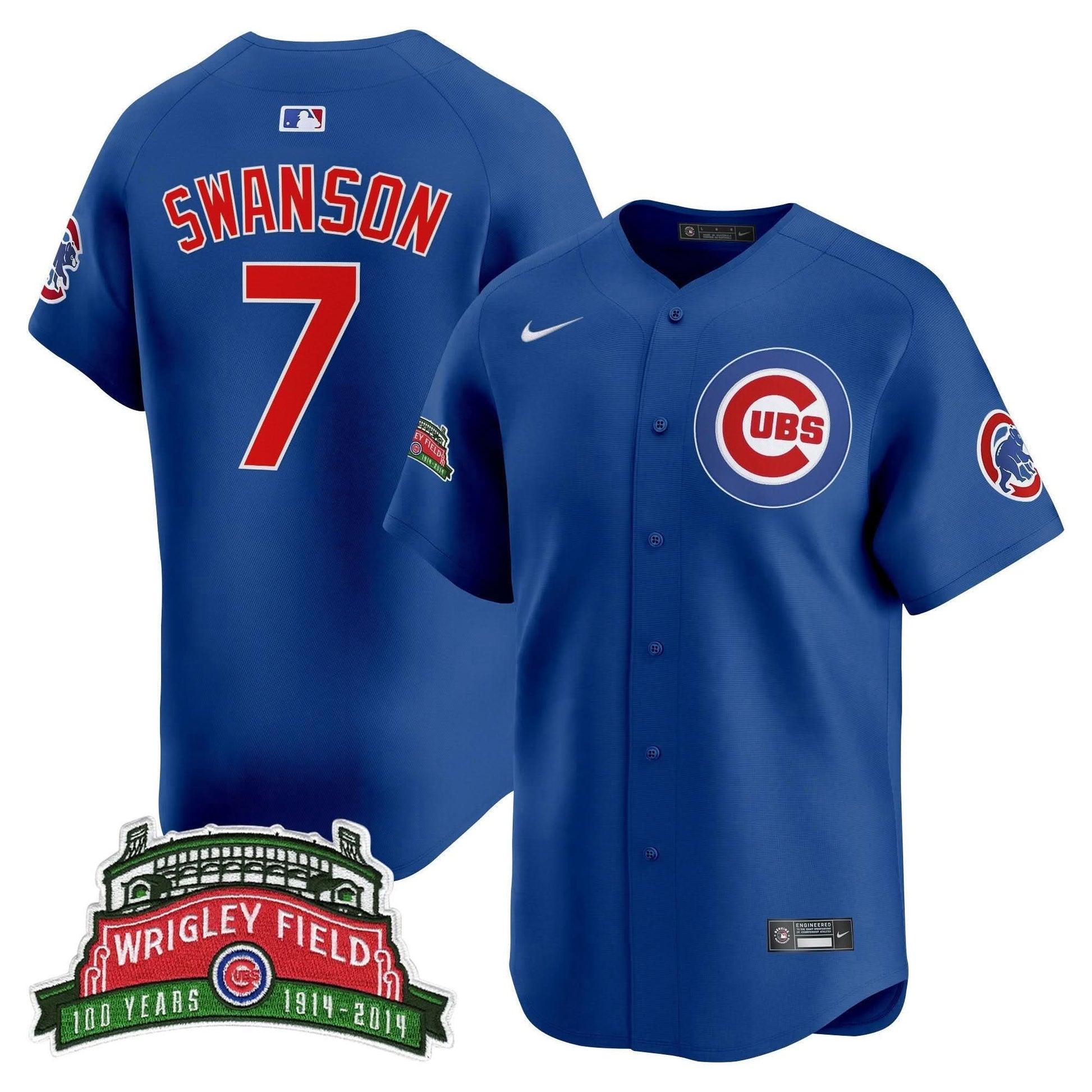 Men's Chicago Cubs Wrigley Field Style Vapor Premier Limited Jersey - All Stitched