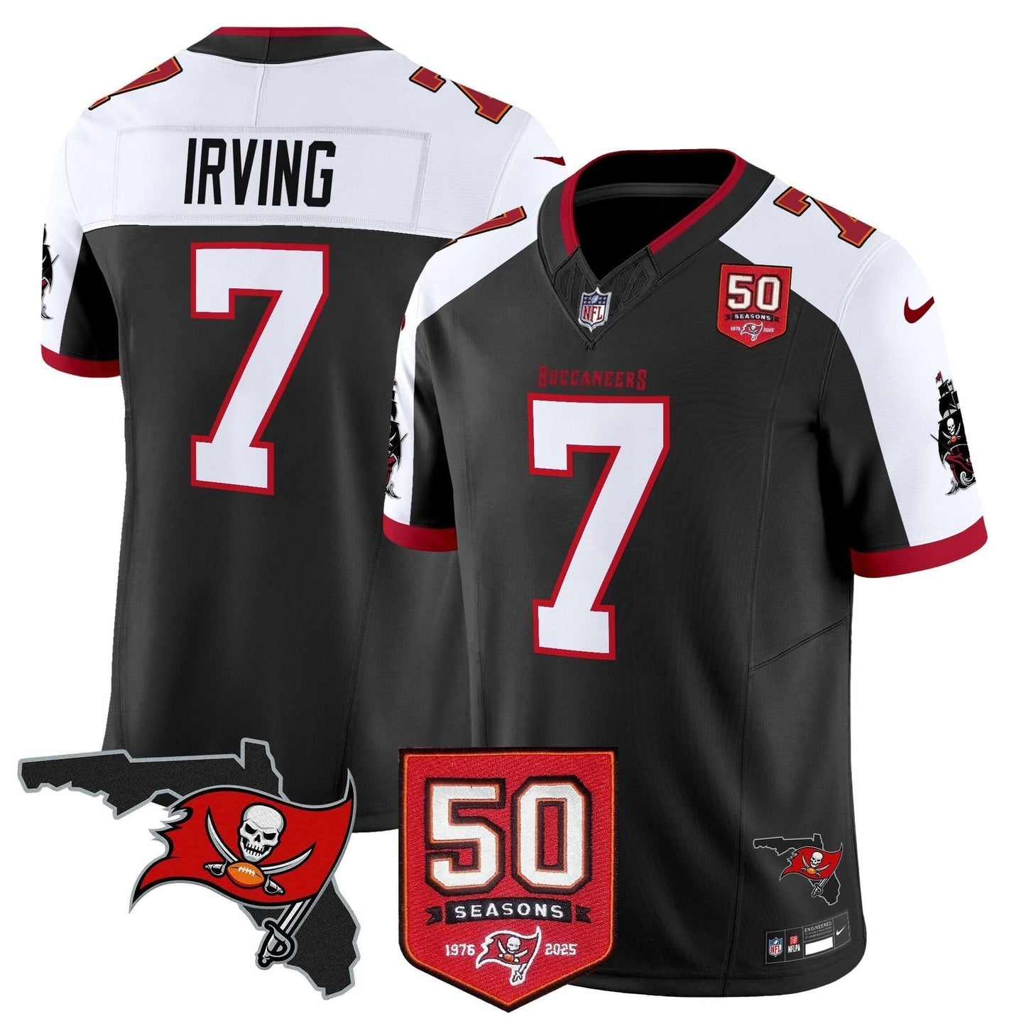 Men's Tampa Bay Buccaneers 50th Season Patch Vapor Limited Jersey - All Stitched