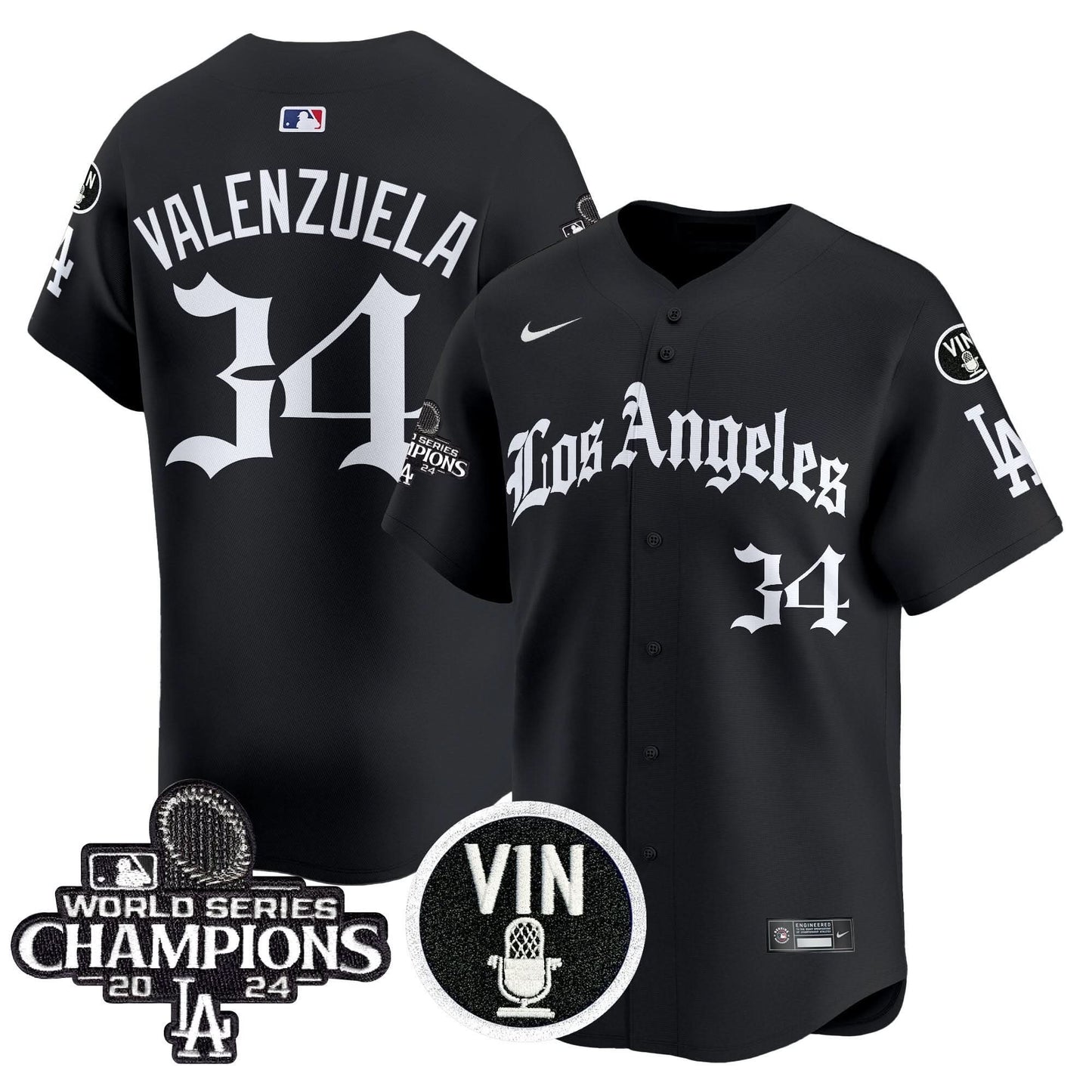 Men's Dodgers 2025 LA Gothic Style Vapor Premier Limited Jersey - All Stitched