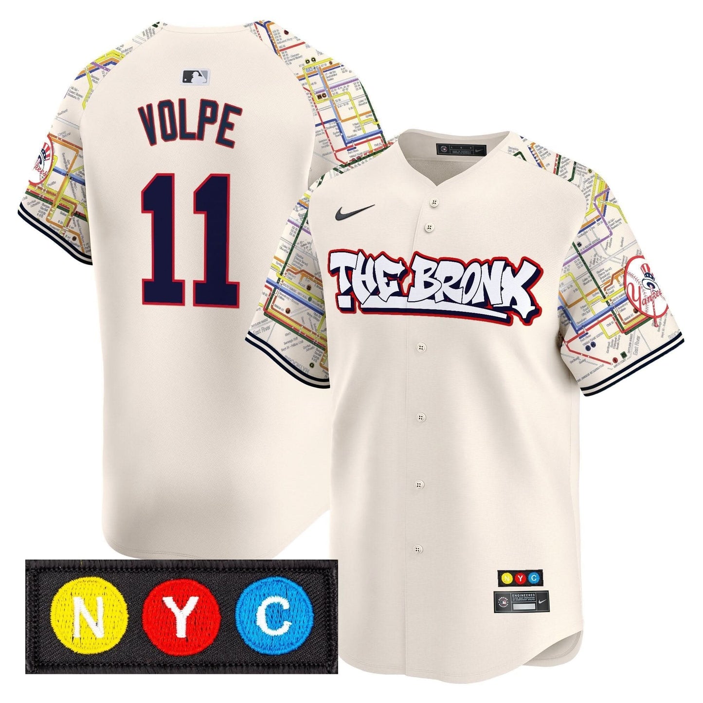 Men's New York Yankees The Bronx Subway Style Vapor Premier Limited Jersey - Stitched