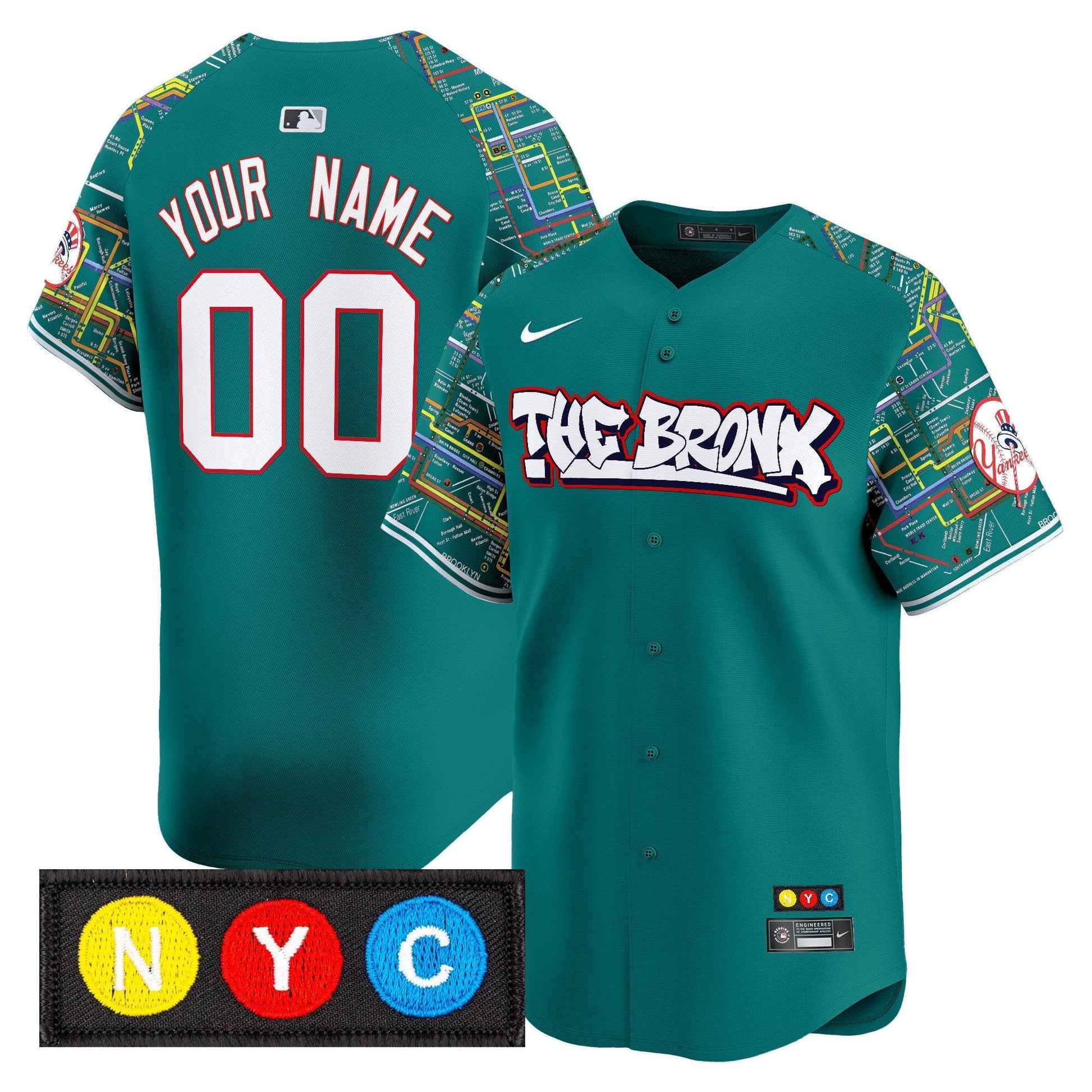New York Yankees The Bronx Subway Style Vapor Premier Limited Custom Jersey - Stitched
