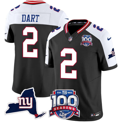 Men's New York Giants 100th Season & State Patch Vapor Limited Jersey - All Stitched