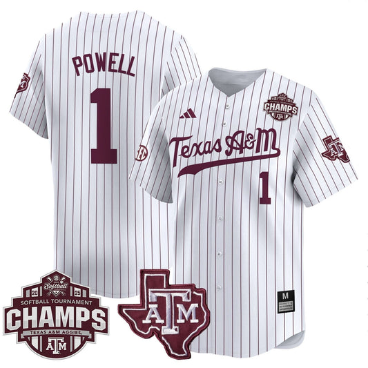 Texas A&M Aggies 2025 SEC Softball Conference Tournament Champions Patch Vapor Premier Limited Jersey - All Stitched