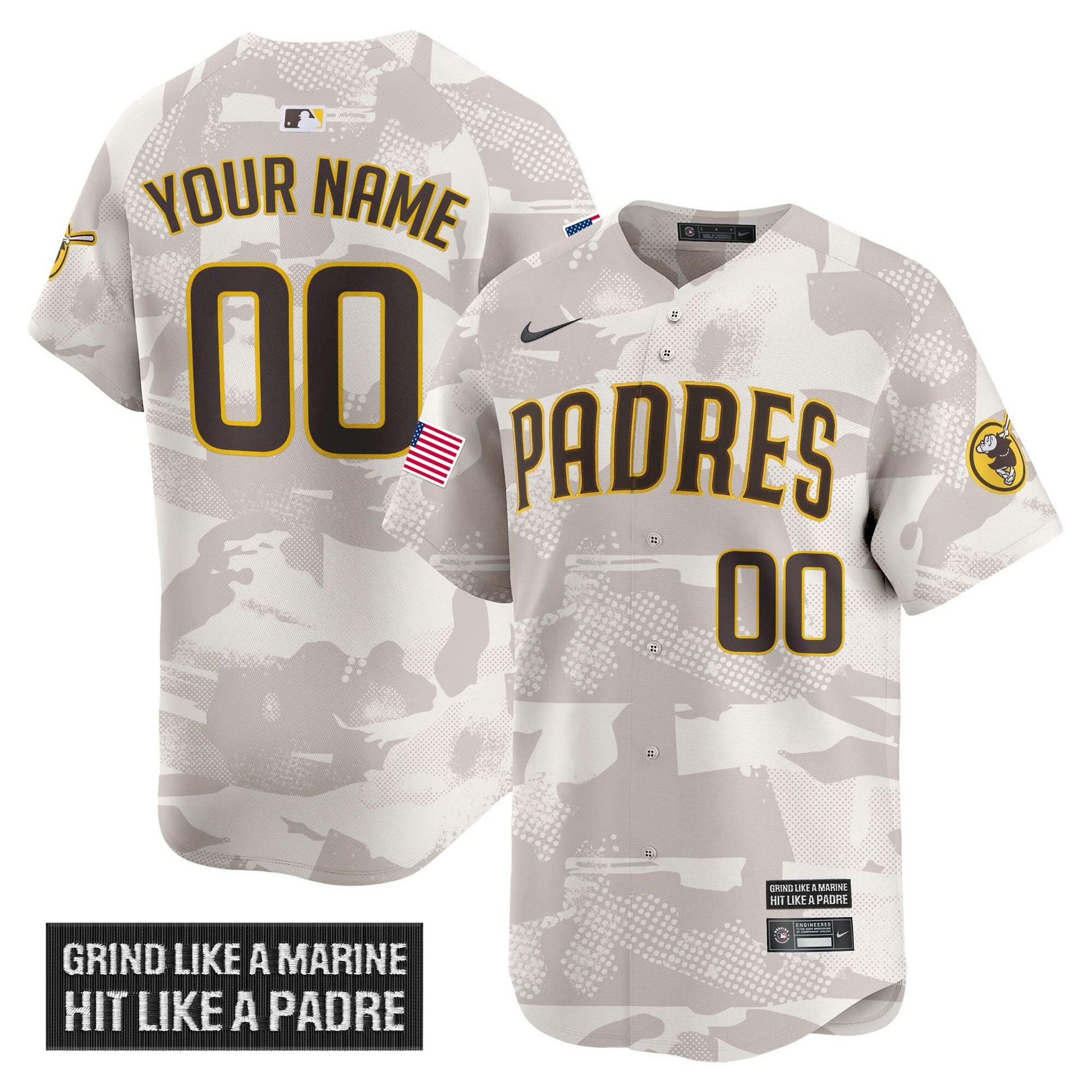 San Diego Padres 2025 Armed Forces Day Vapor Premier Limited Custom Jersey - All Stitched