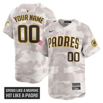 San Diego Padres 2025 Armed Forces Day Vapor Premier Limited Custom Jersey - All Stitched