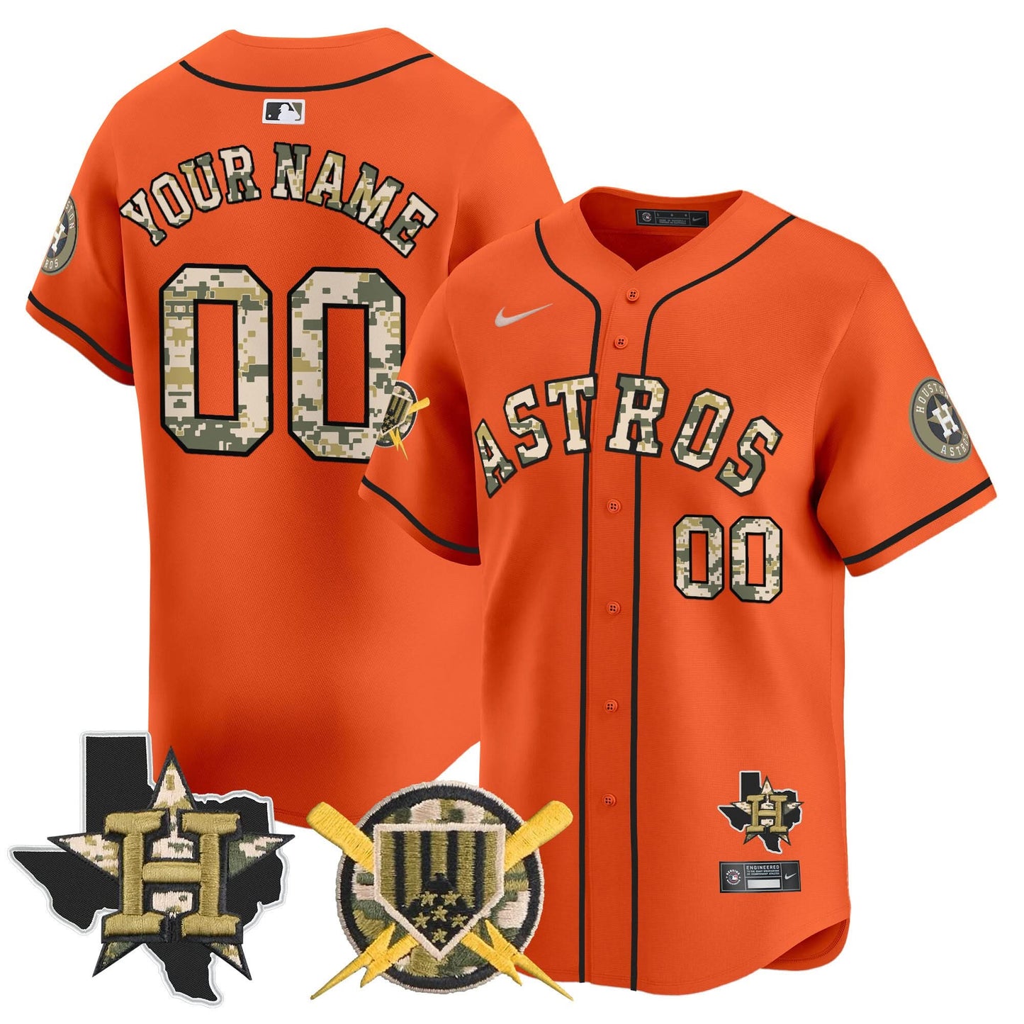 Astros Armed Forces Day Vapor Premier Limited Custom Jersey V2 - All Stitched