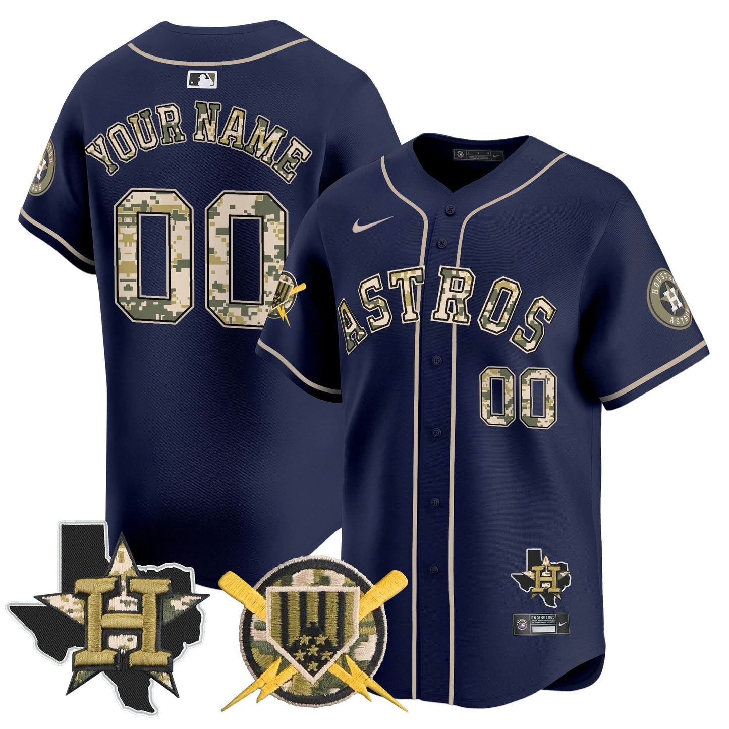 Astros Armed Forces Day Vapor Premier Limited Custom Jersey V2 - All Stitched