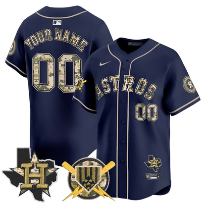 Astros Armed Forces Day Vapor Premier Limited Custom Jersey V2 - All Stitched