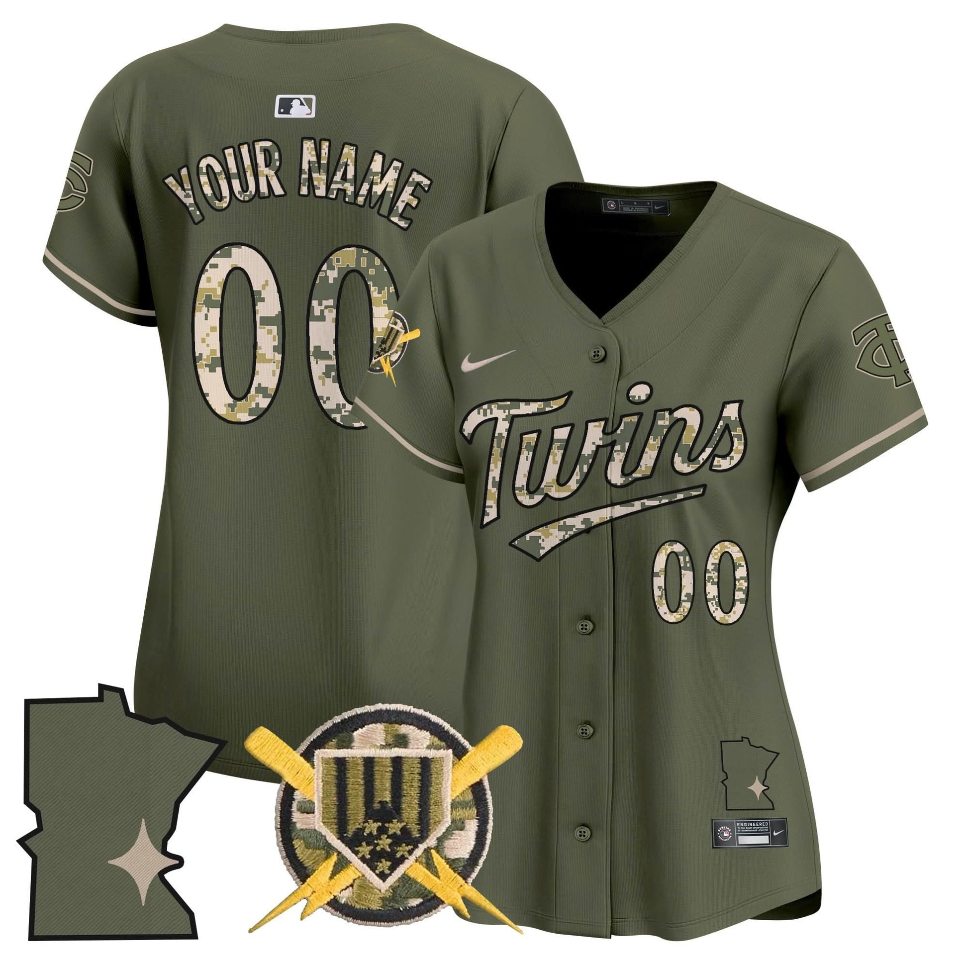 Minnesota Twins Armed Forces Day Vapor Premier Limited Custom Jersey - All Stitched