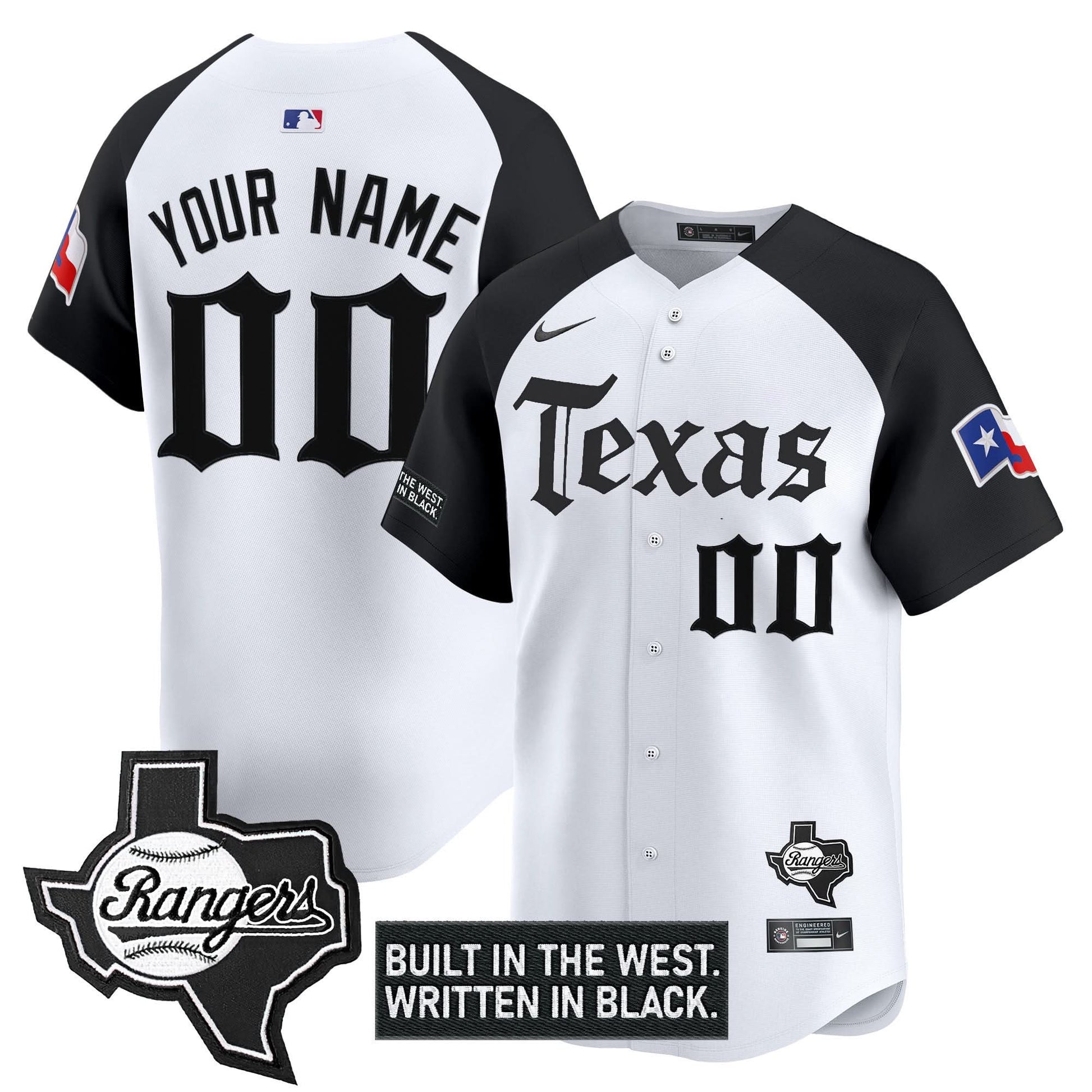 Texas Rangers 'Gothic Frontier Edition' Vapor Premier Limited Custom Jersey - All Stitched