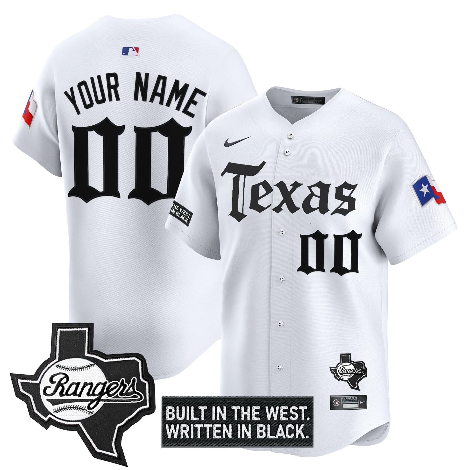 Texas Rangers 'Gothic Frontier Edition' Vapor Premier Limited Custom Jersey - All Stitched