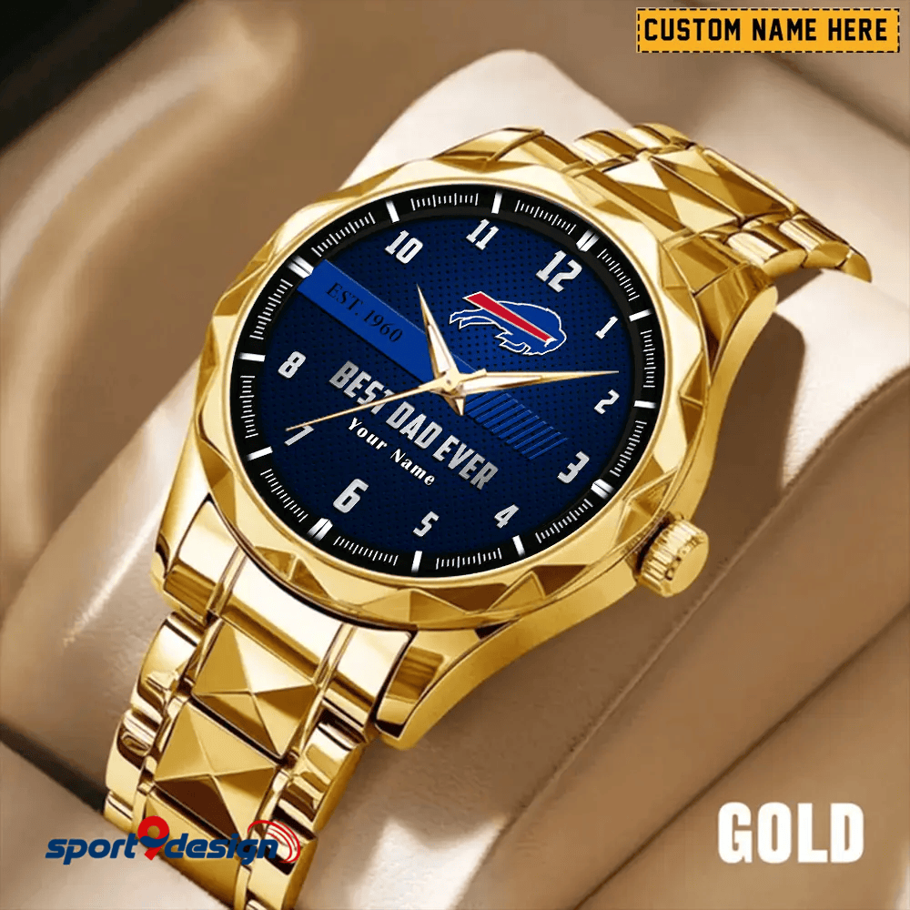 Buffalo Bills Best Dad Ever Luxury Diamond Men Watch Father's Day Gift