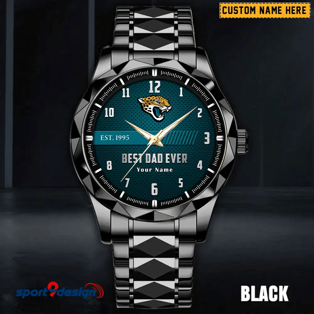 Jacksonville Jaguars Best Dad Ever Luxury Diamond Men Watch Father's Day Gift