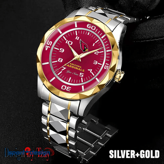 Arizona Cardinals Best Dad Ever Luxury Diamond Men Watch Father's Day Gift