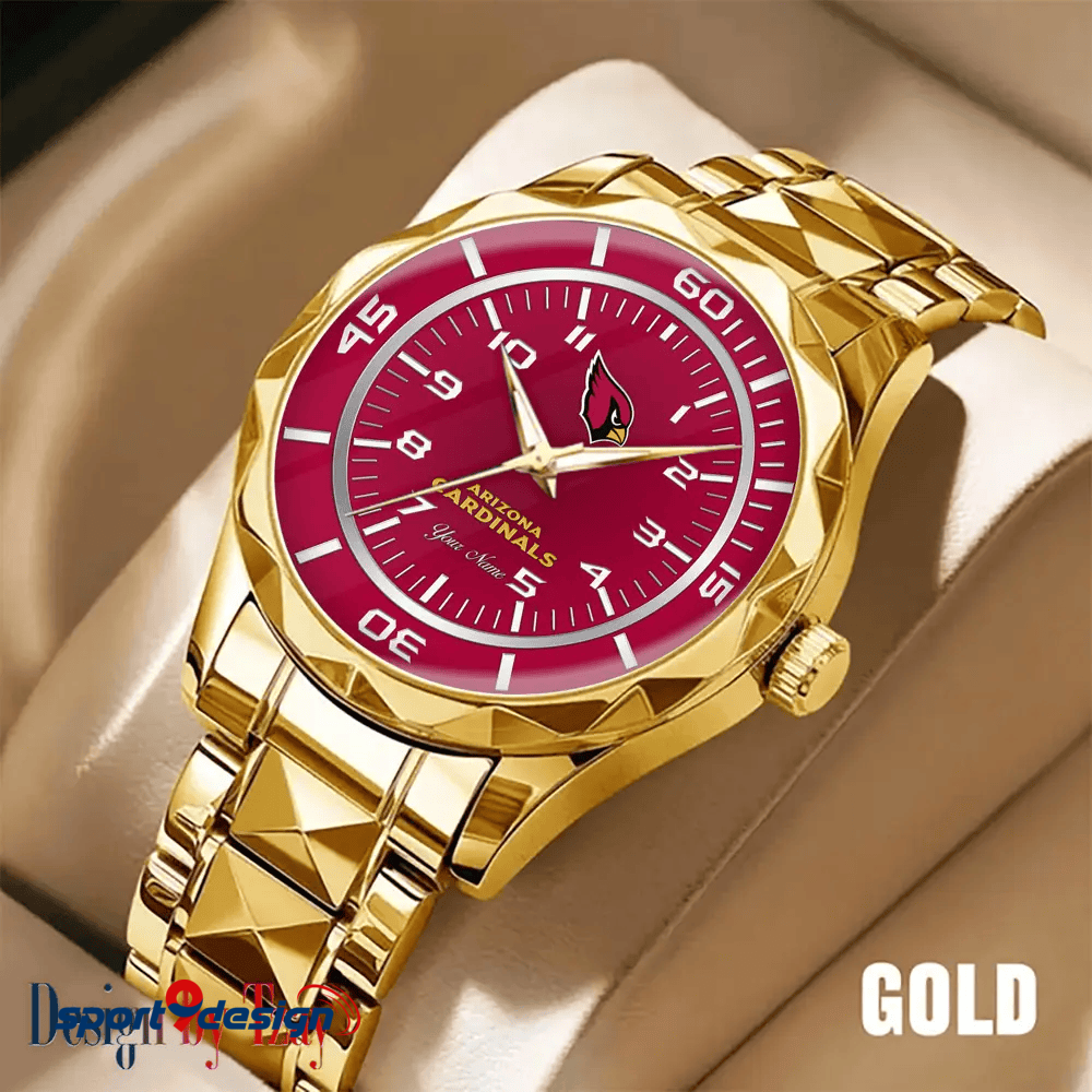 Arizona Cardinals Best Dad Ever Luxury Diamond Men Watch Father's Day Gift