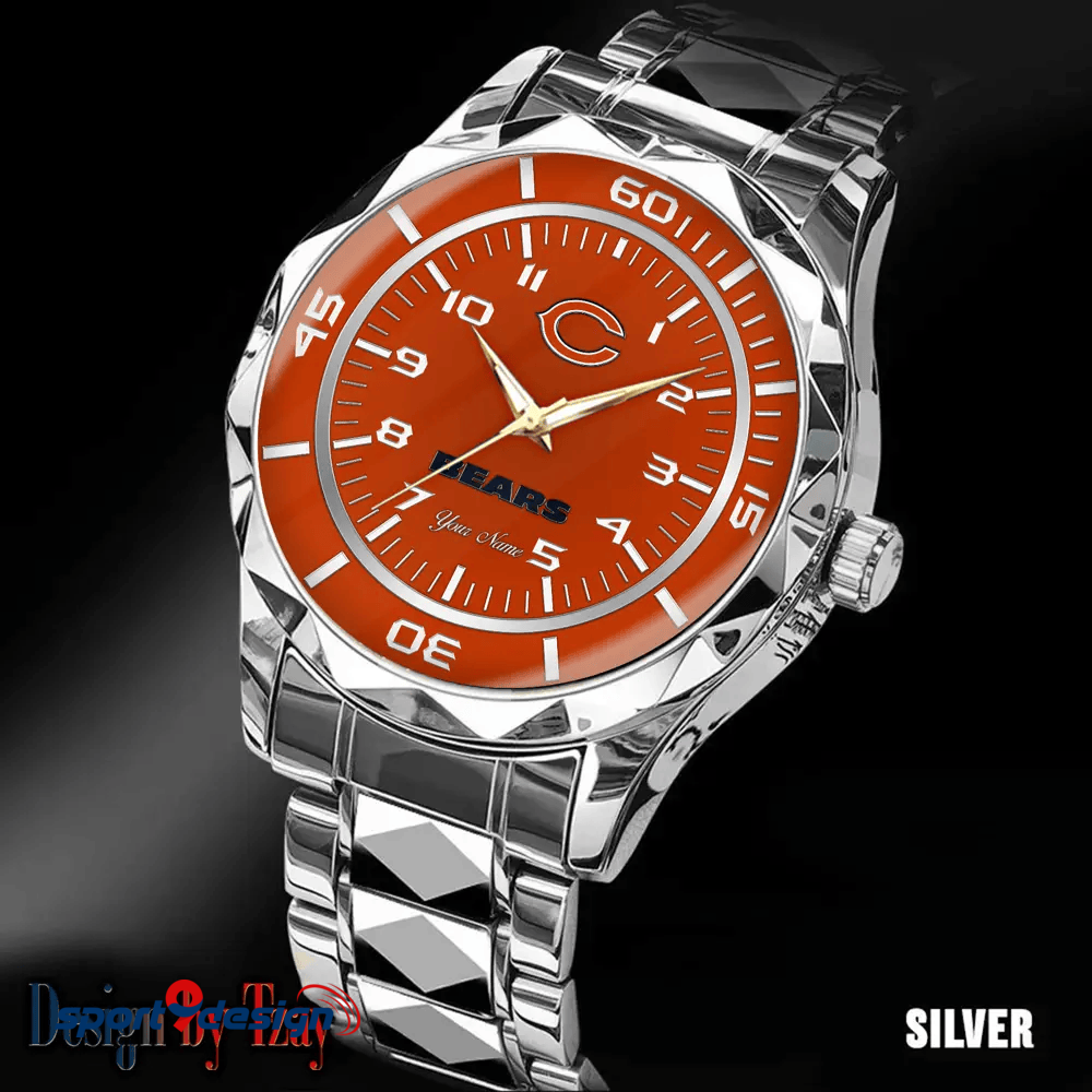 Chicago Bears Best Dad Ever Luxury Diamond Men Watch Father's Day Gift
