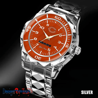 Chicago Bears Best Dad Ever Luxury Diamond Men Watch Father's Day Gift